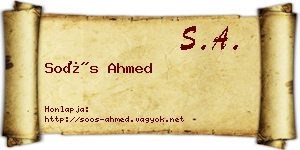 Soós Ahmed névjegykártya