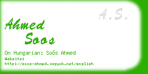 ahmed soos business card